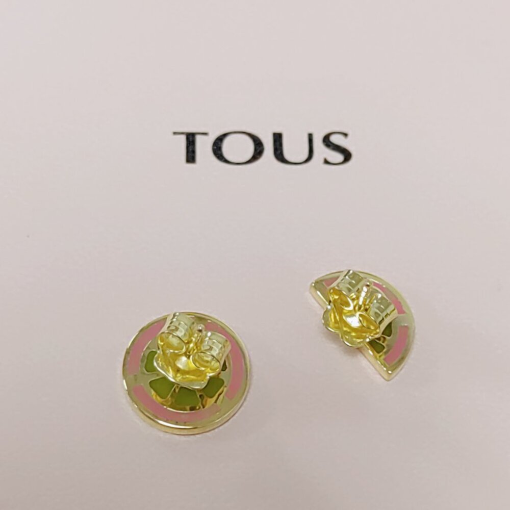 TOUS Earring Silver Vermeil TOUS St. Tropez Cup Earrings with enamel Women Jewel - Picture 2 of 5